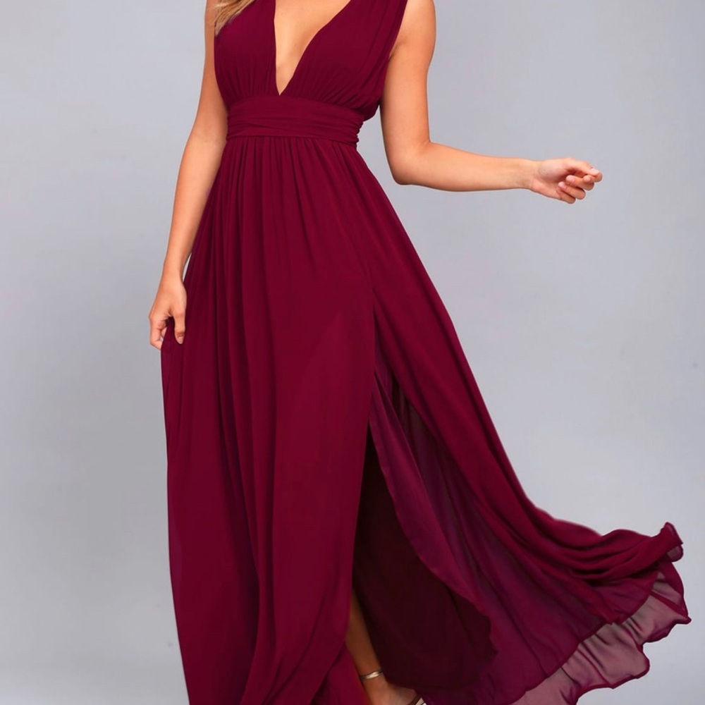 Lulus Heavenly Hues Maxi Dress - Burgundy